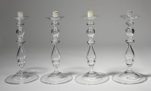 FOUR LARGE STEUBEN GLASS BALUSTER