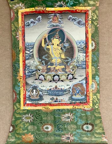 TIBETAN THANGKA PAINTING ON CLOTH 389e0e