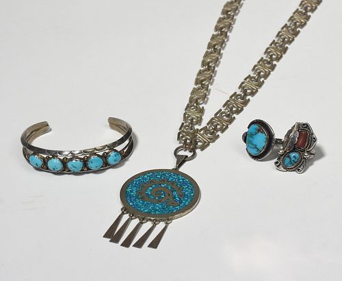 STERLING TURQUOISE JEWELRY LOTSterling 389e31