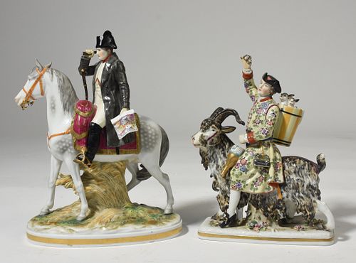 TWO 19TH C PORCELAIN FIGURINESTwo 389e40