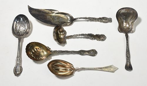SIX STERLING SERVING SPOONSSix sterling