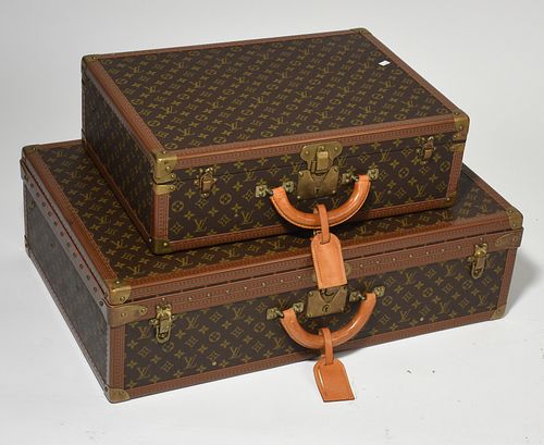 TWO LOUIS VUITTON HARD SIDED SUITCASESTwo 389e72