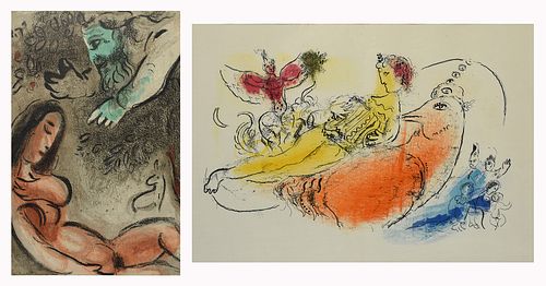 TWO COLORED LITHOGRAPHS BY MARC