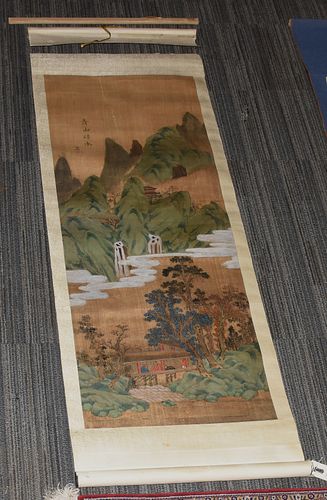 CHINESE HAND PAINTED SCROLL MOUNTAIN 389ed3