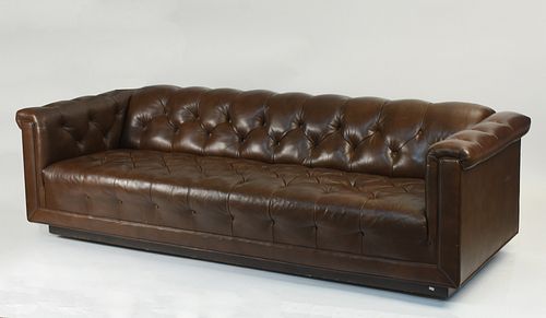 TUFTED BROWN LEATHER SOFATufted 389ed8