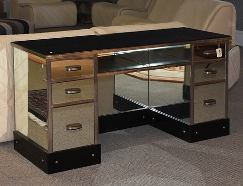 MID-CENTURY MODERN MIRRORED DESKMid-century