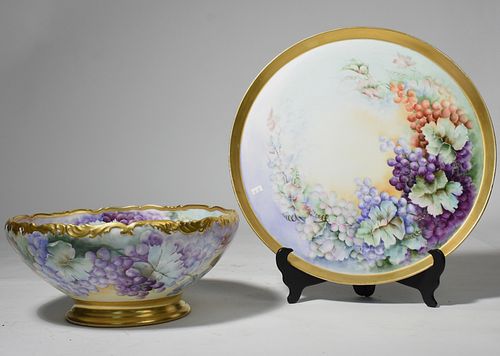 LIMOGES PUNCH BOWL WITH A HAND