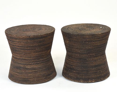 PAIR OF MODERN WICKER DRUM STANDSPair 389f41