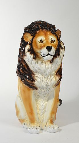 LARGE ITALIAN CERAMIC LIONLarge