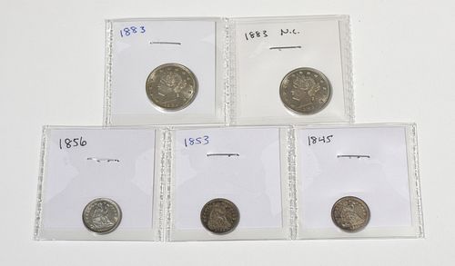 1845, 1853 AND 1856 HALF DIMES WITH