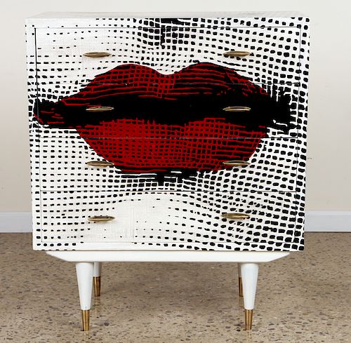 FOUR DRAWER CHEST PAINTED LIPS CIRCA