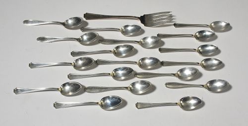 NINETEEN PIECES OF STERLING SILVER