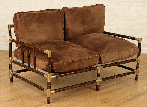 TURNED WOOD BRASS SOFA MANNER BILLY 389fa7