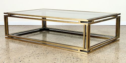 BRONZE GLASS COFFEE TABLE GEOMETRIC