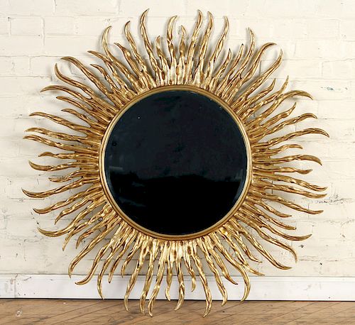 LARGE GILT BRONZE STYLIZED SUNBURST 389fcf