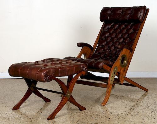 ADJUSTABLE LEATHER YACHT CHAIR