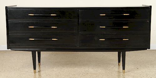 MID CENTURY MODERN EBONIZED COMMODE 389ffb