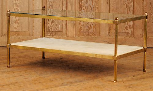 BRASS AND GLASS COFFEE TABLE CIRCA 38a006