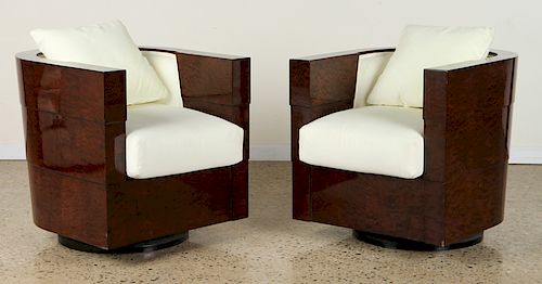 PAIR ART DECO CLUB CHAIRS LEO  38a013