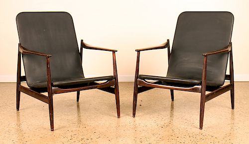 MID CENTURY MODERN LEATHER AND