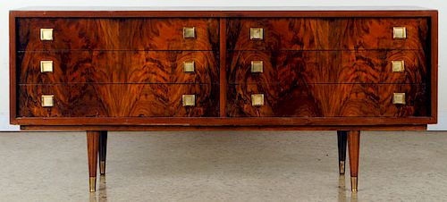 SIX DRAWER WALNUT DRESSER CIRCA