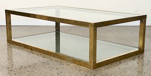 RECTANGULAR GLASS TOP COFFEE TABLE