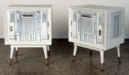 PAIR FORNASETTI STYLE ONE DRAWER