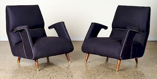 PAIR GEORGE JETSON STYLE UPHOLSTERED