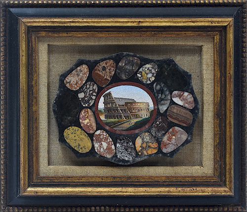 19TH C ITALIAN MICRO MOSAIC PLAQUE 38a0e3