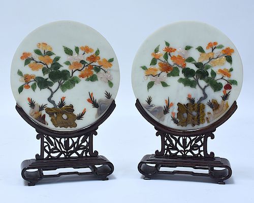 GOOD PAIR OF CHINESE HARDSTONE 38a0ed