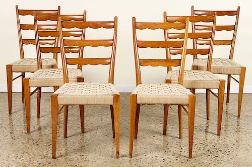 SET 6 ITALIAN OAK DINING CHAIRS