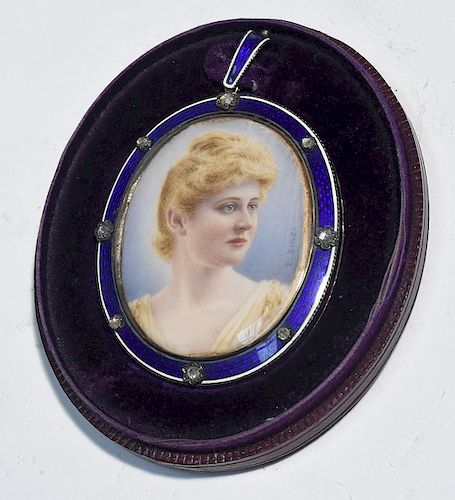 19TH/20TH C. HAND PAINTED OVAL