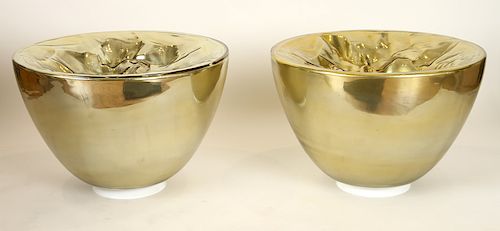 PR ITALIAN BOWL FORM GOLD GLASS 38a13d