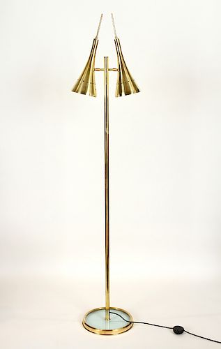 ITALIAN TWO ARM BRASS FLOOR LAMP 38a145