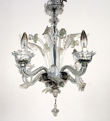 MURANO FOUR ARM CRYSTAL CHANDELIER 38a184