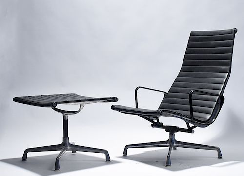 HERMAN MILLER BLACK LEATHER AND