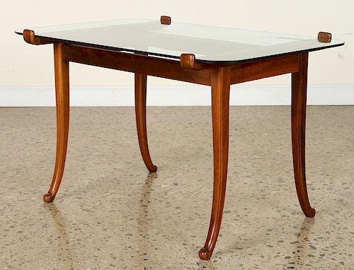 ITALIAN WALNUT COFFEE TABLE GLASS 38a18a