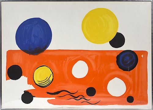 ALEXANDER CALDER COLORED LITHOGRAPH 38a19a