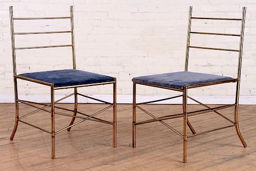 PAIR BRASS ITALIAN CHAIRS LADDER