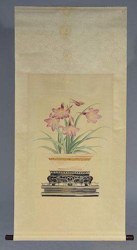 CHINESE PAINTED SCROLL OF ORCHIDChinese 38a1af