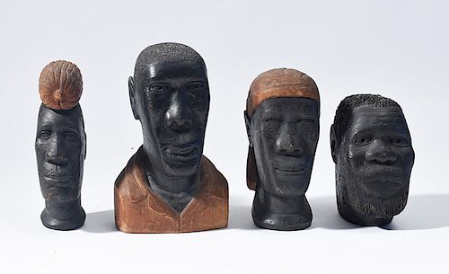 GROUPING OF FOUR HAITIAN MALE PORTRAIT BUST 38a1e9