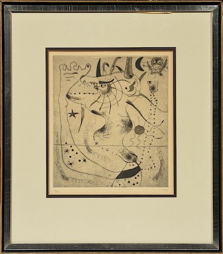 JOAN MIRO ETCHING ABSTRACT COMPOSITION  38a1e4