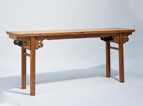 CHINESE ELM WOOD ALTAR TABLE, 19TH