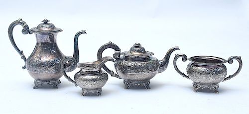 CHINESE EXPORT FOUR PIECE STERLING 38a208