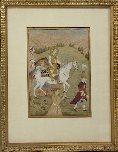 19TH C. INDIAN MINIATURE OF PRINCE