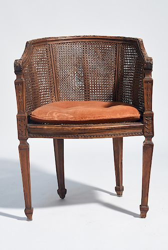 FRENCH LOUIS XVI WALNUT CANE SEAT 38a216