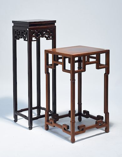 TWO CHINESE HARDWOOD STANDSTwo