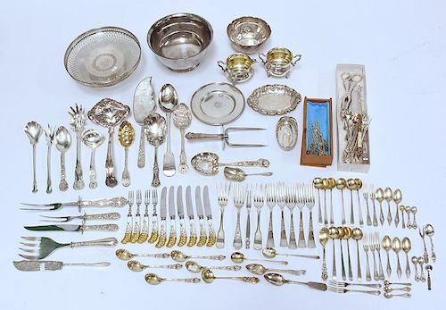 ASSORTED LOT OF STERLING AND SILVERPLATEAssorted 38a22b