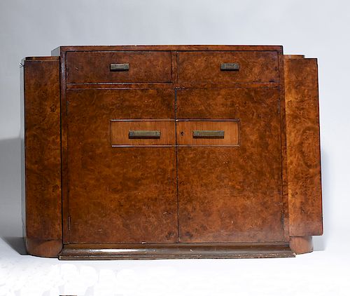 ART DECO BURL WALNUT SERVER/BARArt