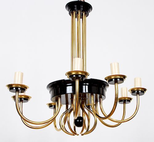 8 ARM BRASS PAINTED IRON CHANDELIER 38a2b2